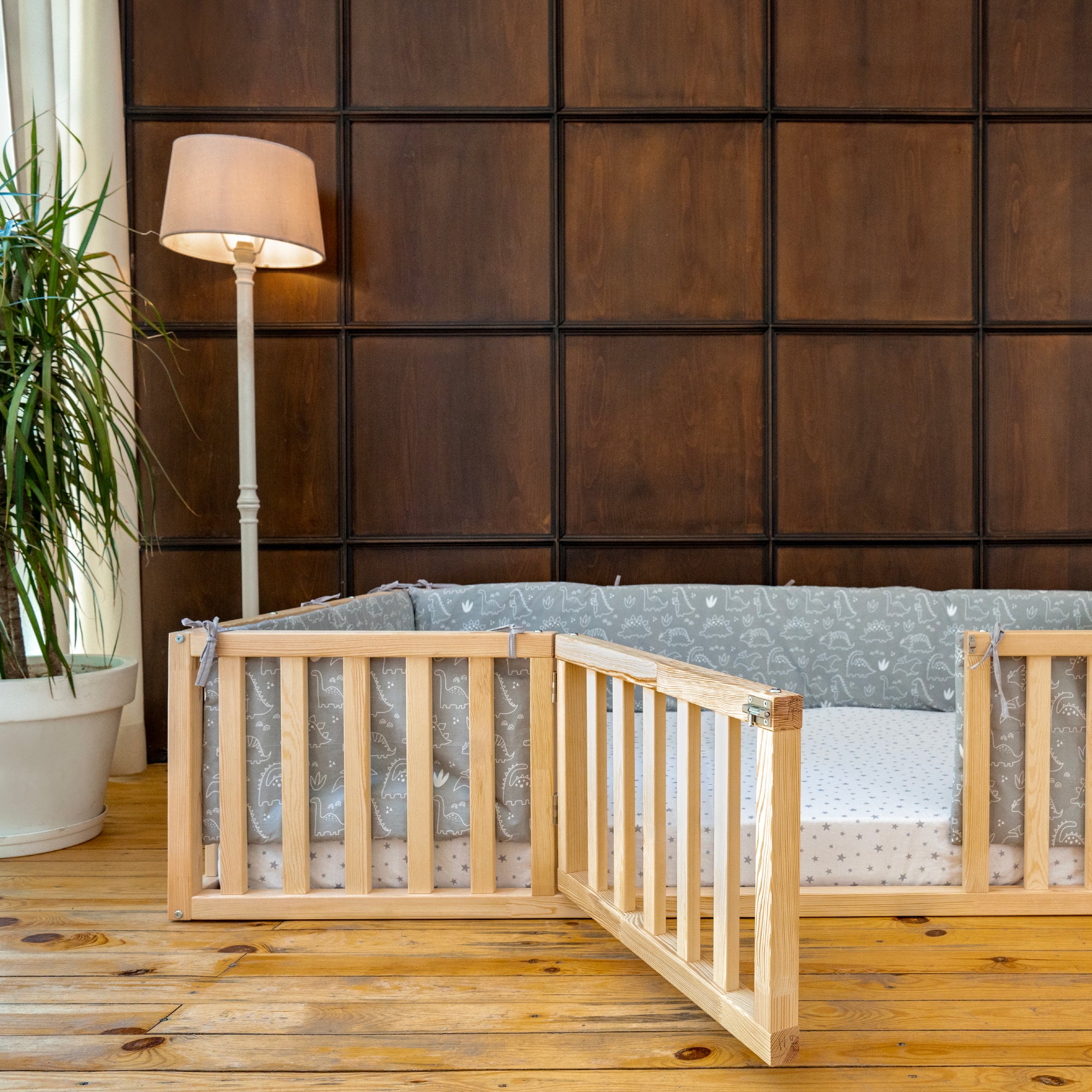 Astoria - Montessori Playpen Floor Bed with Railings and Gate