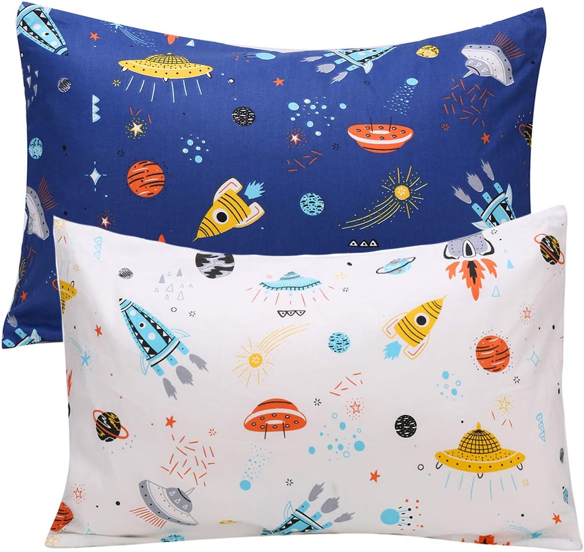 Kids Toddler Pillowcases - 2 Pack Fits Pillows 13 x 18 or 12x 16 for Kids Bedding Space