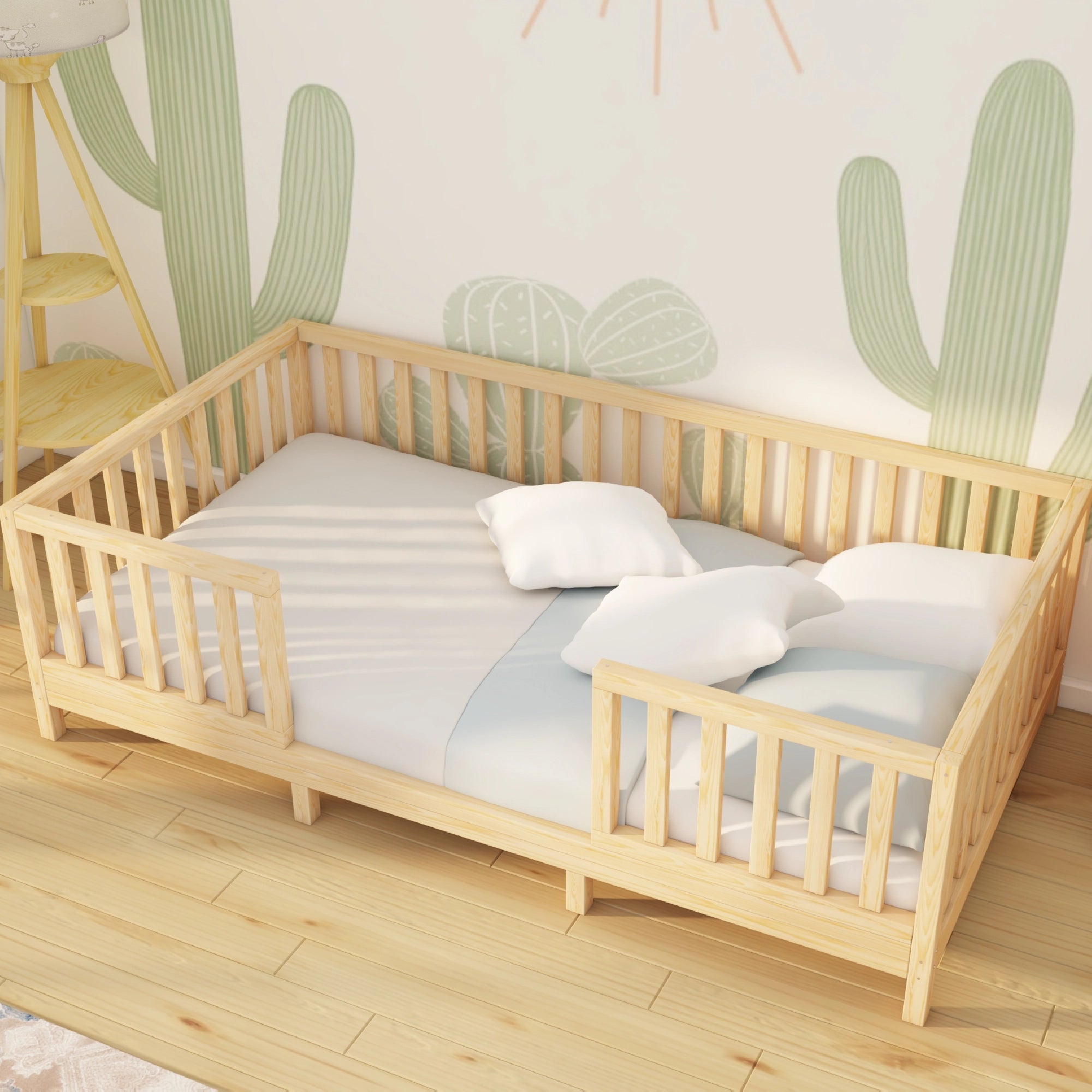 Davenport - Montessori Playpen Low Bed with Removable Railings